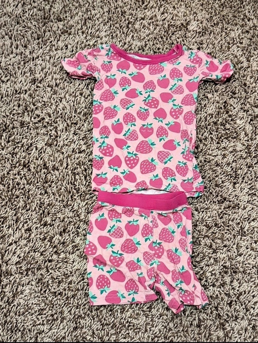 Little Sleepies Strawberries Short Sleeve Pajama Set Girls 3T